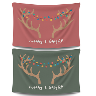 Merry and Bright Antlers -  Wall Banner