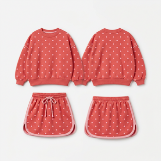 Berry dots performance active skorts set