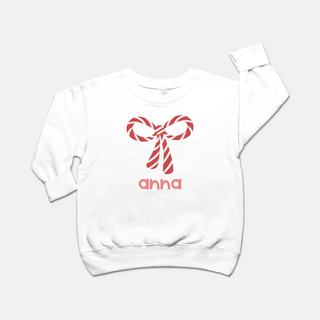 Personalized Candy Cane Bow - Sweatshirt