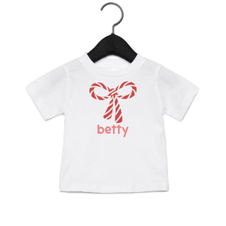 Personalized Candy Cane Bow - Tee Shirt