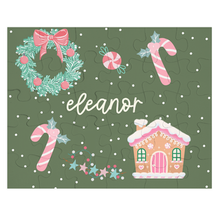 Pink Watercolor Holiday - Personalized Puzzle