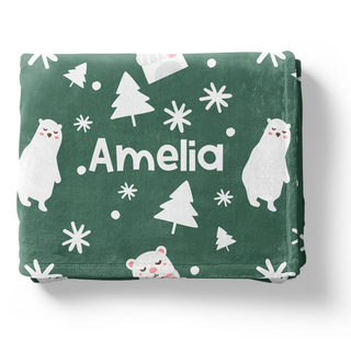 Polar Bear Dreams - Personalized Blanket