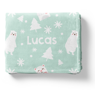 Polar Bear Dreams - Personalized Blanket