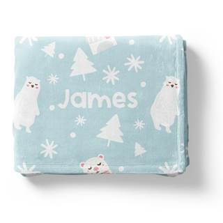 Polar Bear Dreams - Personalized Blanket