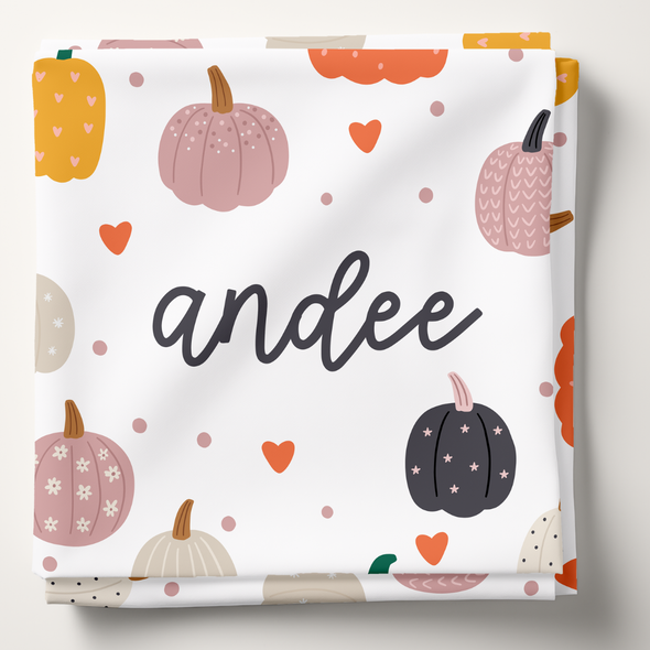 Pretty Pumpkins - Personalized Swaddle Blanket