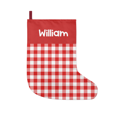 Red Plaid - Personalized Stockings