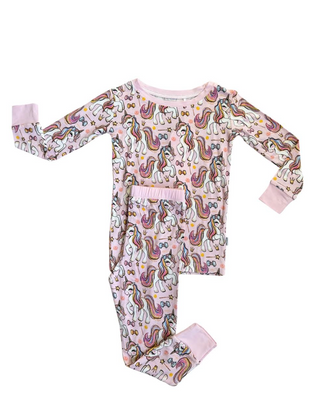Pink Unicorn | Two-Piece Bamboo Pajama Set