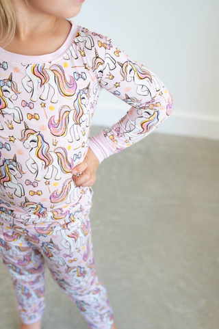 Pink Unicorn | Two-Piece Bamboo Pajama Set