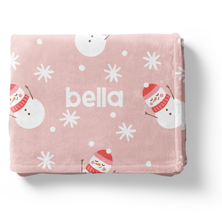 Snowy Snowmen  - Personalized Blanket