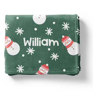 Snowy Snowmen  - Personalized Blanket