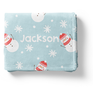 Snowy Snowmen  - Personalized Blanket