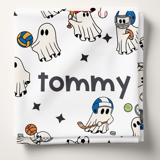 Sporty Ghosts - Personalized Swaddle Blanket