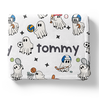 Sporty Ghosts - Personalized Blanket