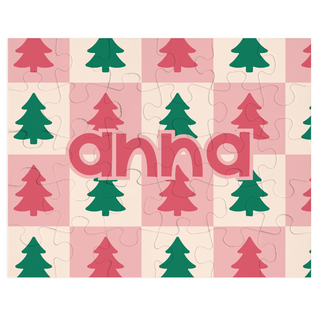 Tree Pattern Pink - Personalized Puzzle