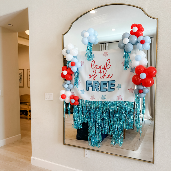 Land of the Free Patriotic Banner - 4th of July  Memorial Day Decor and Backdrop