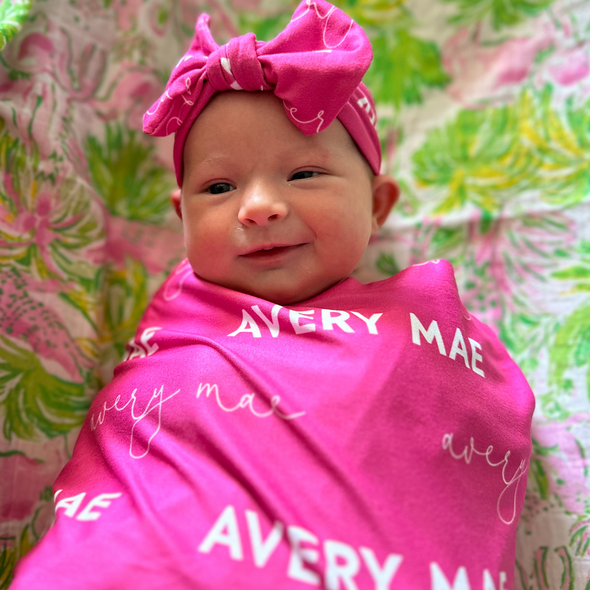 Two Names Personalized Name Jersey Swaddle