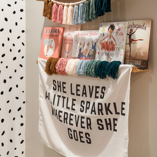 She Leaves a Little Sparkle Wherever She Goes Wall Flag