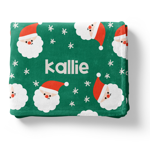 White Santa - Personalized Blanket