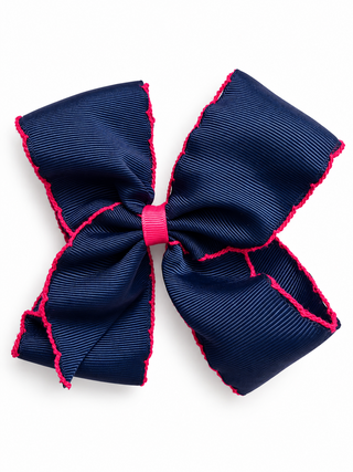 Coral floral print hair sailor bow