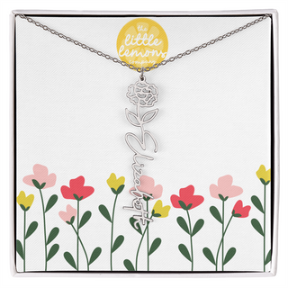 Birthflower Name Necklace