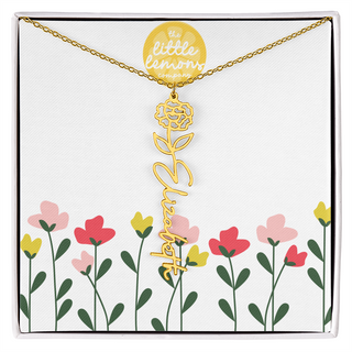 Birthflower Name Necklace