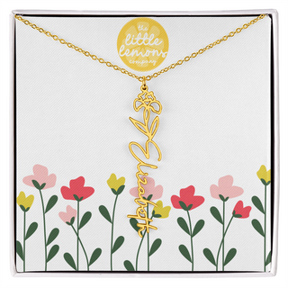 Birthflower Name Necklace