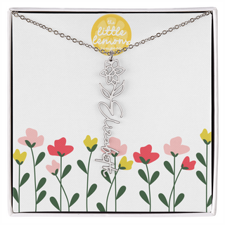 Birthflower Name Necklace