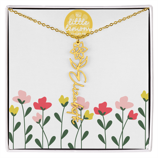 Birthflower Name Necklace