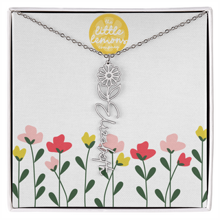 Birthflower Name Necklace