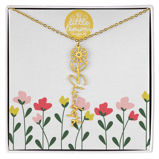 Birthflower Name Necklace