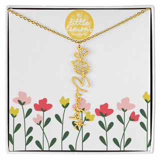 Birthflower Name Necklace