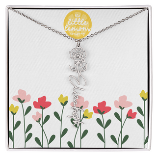 Birthflower Name Necklace