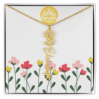 Birthflower Name Necklace