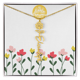 Birthflower Name Necklace
