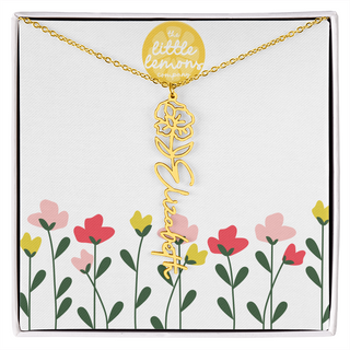 Birthflower Name Necklace