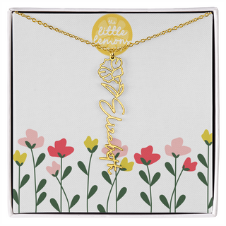Birthflower Name Necklace