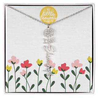 Birthflower Name Necklace