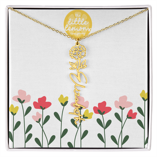 Birthflower Name Necklace