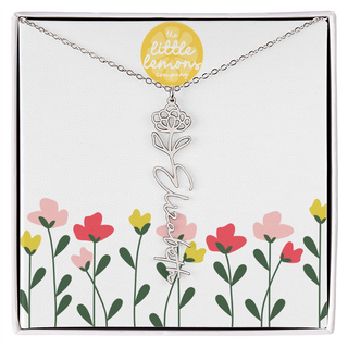 Birthflower Name Necklace