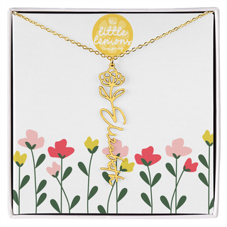 Birthflower Name Necklace