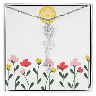 Birthflower Name Necklace