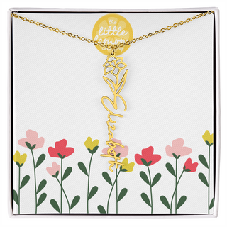 Birthflower Name Necklace