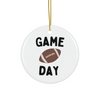 a christmas ornament with a football on it