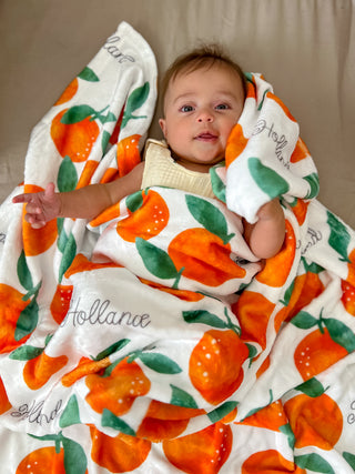 Clementine Minky Name Blanket