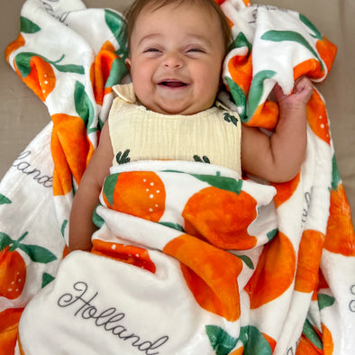 Clementine Minky Name Blanket