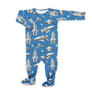 Deep In Orbit Zipper Footie