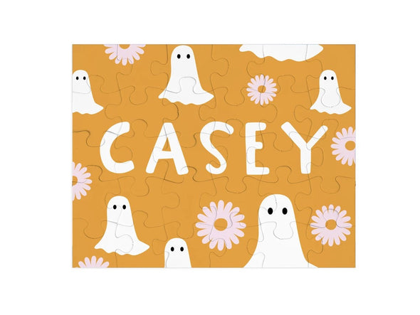 Ghosts and Flowers Name Puzzle for Kids