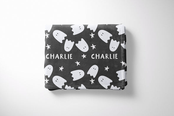 Ghosts and Stars Personalized Halloween Blanket