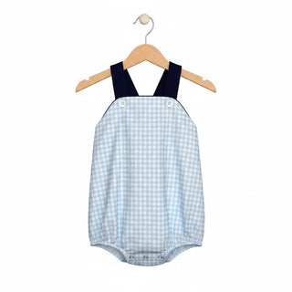 Classic Navy Gingham Bubble Romper