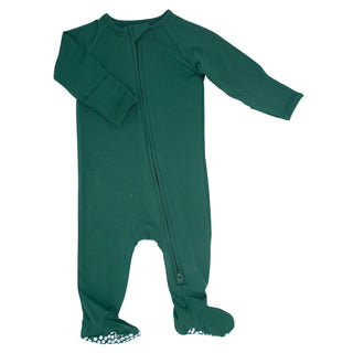 Hunter Green Zipper Footie